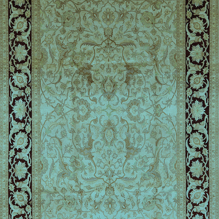 Machine Washable Oriental Light Blue Industrial Rug, wshurb3205lblu