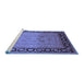 Sideview of Machine Washable Oriental Blue Industrial Rug, wshurb3205blu