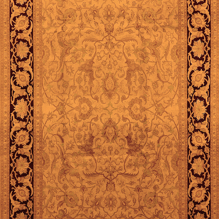 Machine Washable Oriental Orange Industrial Area Rugs, wshurb3205org