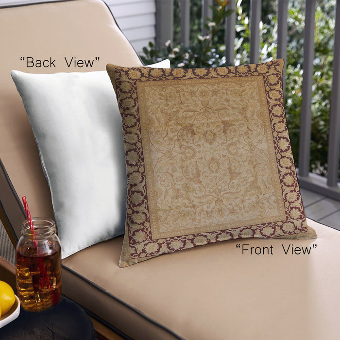 Front View of Mid-Century Modern Urban Square Mahogany Brown Throw Pillow, 18 inch by 18 inch, pwurb3205