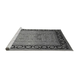 Sideview of Machine Washable Oriental Gray Industrial Rug, wshurb3205gry