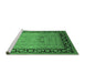 Sideview of Machine Washable Oriental Emerald Green Industrial Area Rugs, wshurb3205emgrn