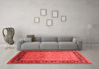 Machine Washable Oriental Red Industrial Rug, wshurb3205red