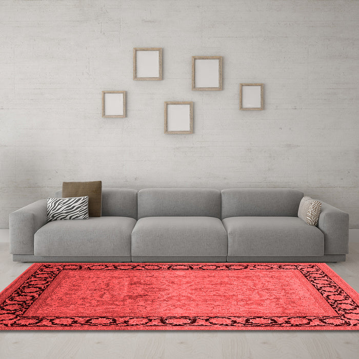 Industrial Red Washable Rugs