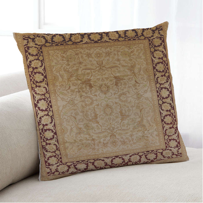 Lifestyle Image of Mid-Century Modern Urban Square Mahogany Brown Throw Pillow, 18 inch by 18 inch, pwurb3205