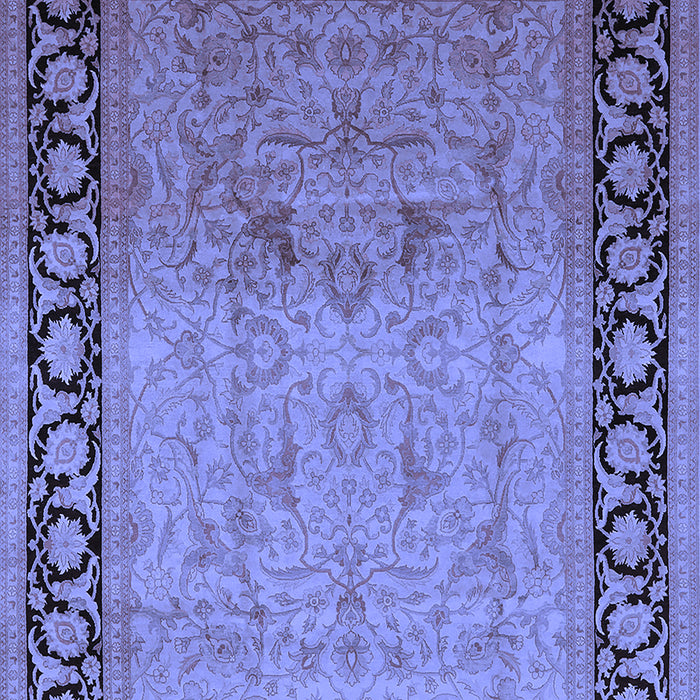 Machine Washable Oriental Blue Industrial Rug, wshurb3205blu