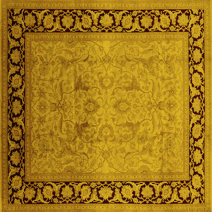 Square Oriental Yellow Industrial Rug, urb3205yw
