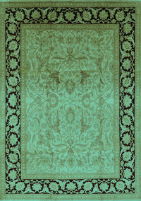 Oriental Turquoise Industrial Rug, urb3205turq