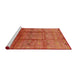 Sideview of Machine Washable Industrial Modern Bright Orange Rug, wshurb3206