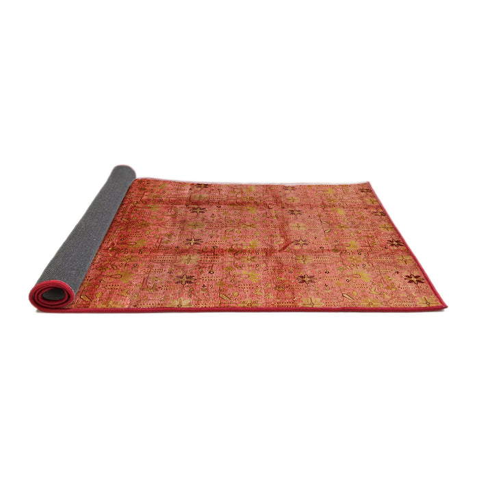 Sideview of Mid-Century Modern Bright Orange Oriental Rug, urb3206