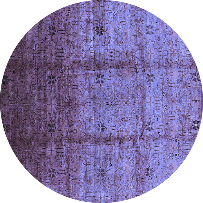 Round Oriental Blue Industrial Rug, urb3206blu