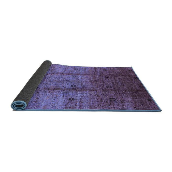 Sideview of Oriental Blue Industrial Rug, urb3206blu