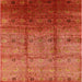 Square Mid-Century Modern Bright Orange Oriental Rug, urb3206