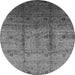 Round Oriental Gray Industrial Rug, urb3206gry