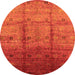 Round Oriental Orange Industrial Rug, urb3206org