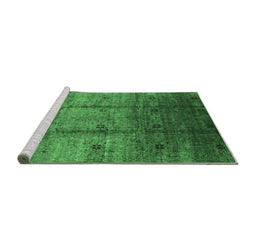 Sideview of Machine Washable Oriental Emerald Green Industrial Area Rugs, wshurb3206emgrn