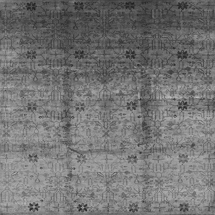 Square Machine Washable Oriental Gray Industrial Rug, wshurb3206gry