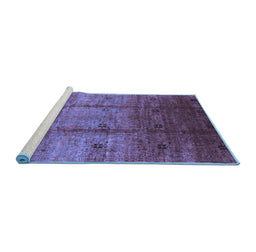 Sideview of Machine Washable Oriental Blue Industrial Rug, wshurb3206blu