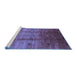 Sideview of Machine Washable Oriental Blue Industrial Rug, wshurb3206blu