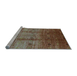 Sideview of Machine Washable Oriental Light Blue Industrial Rug, wshurb3206lblu