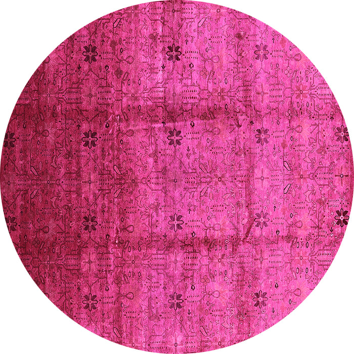 Round Oriental Pink Industrial Rug, urb3206pnk
