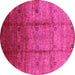 Round Oriental Pink Industrial Rug, urb3206pnk