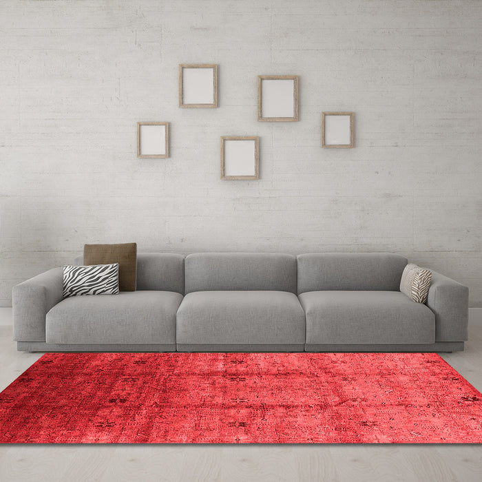 Industrial Red Washable Rugs