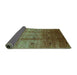 Sideview of Oriental Turquoise Industrial Rug, urb3206turq