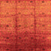 Square Machine Washable Oriental Orange Industrial Area Rugs, wshurb3206org