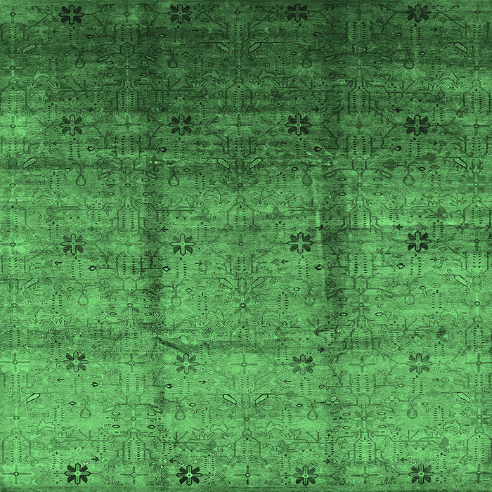 Square Oriental Emerald Green Industrial Rug, urb3206emgrn
