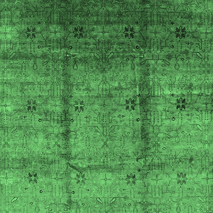 Machine Washable Oriental Emerald Green Industrial Area Rugs, wshurb3206emgrn