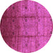 Round Oriental Purple Industrial Rug, urb3206pur