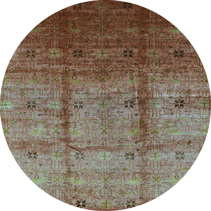 Round Oriental Light Blue Industrial Rug, urb3206lblu