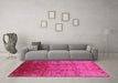 Machine Washable Oriental Pink Industrial Rug in a Living Room, wshurb3206pnk