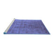 Sideview of Machine Washable Oriental Blue Industrial Rug, wshurb3207blu