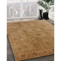 Mid-Century Modern Dark Bisque Brown Oriental Rug, urb3207