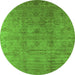 Round Oriental Green Industrial Rug, urb3207grn