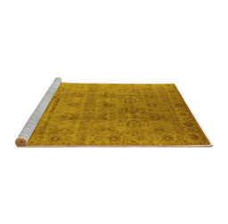 Sideview of Machine Washable Oriental Yellow Industrial Rug, wshurb3207yw