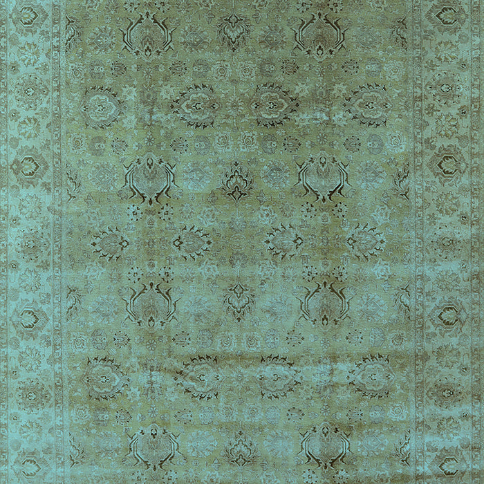 Machine Washable Oriental Light Blue Industrial Rug, wshurb3207lblu