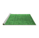 Sideview of Machine Washable Oriental Emerald Green Industrial Area Rugs, wshurb3207emgrn