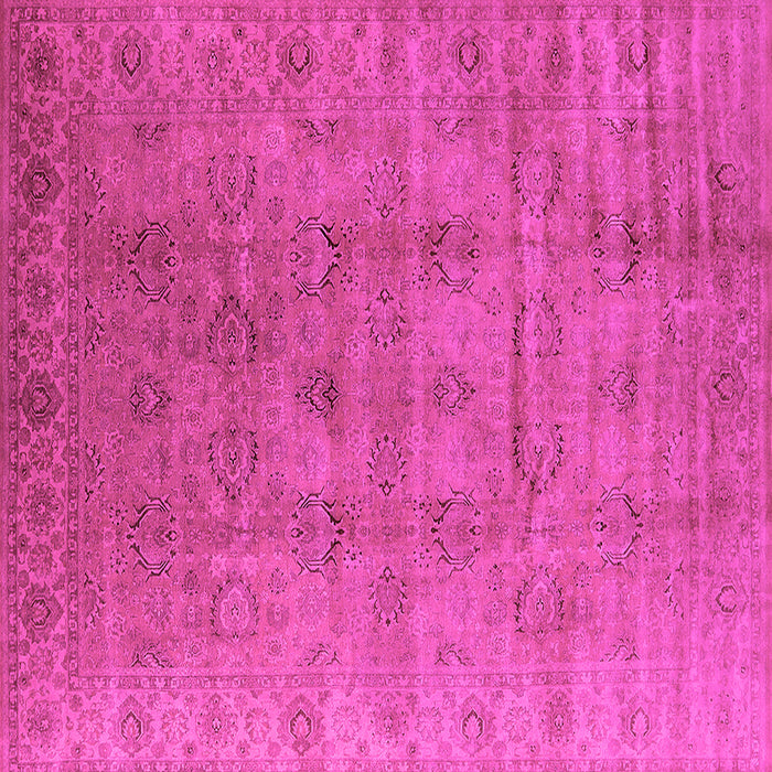 Square Machine Washable Oriental Pink Industrial Rug, wshurb3207pnk