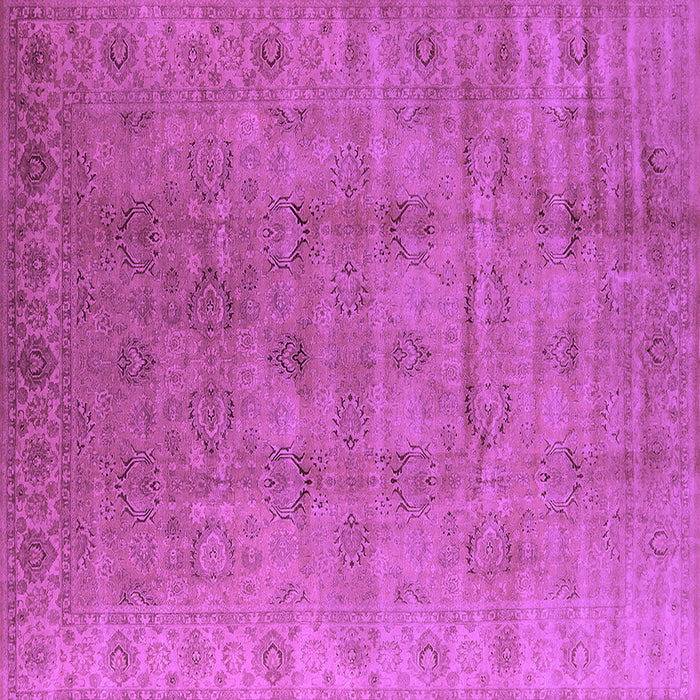 Square Machine Washable Oriental Purple Industrial Area Rugs, wshurb3207pur