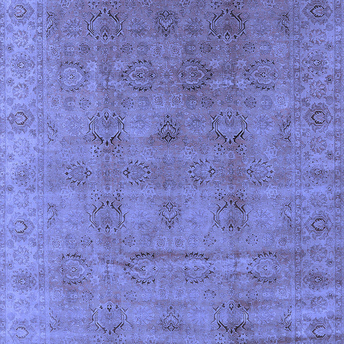 Machine Washable Oriental Blue Industrial Rug, wshurb3207blu