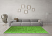 Machine Washable Oriental Green Industrial Area Rugs in a Living Room,, wshurb3207grn