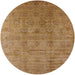 Round Mid-Century Modern Dark Bisque Brown Oriental Rug, urb3207