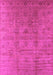 Machine Washable Oriental Pink Industrial Rug, wshurb3207pnk