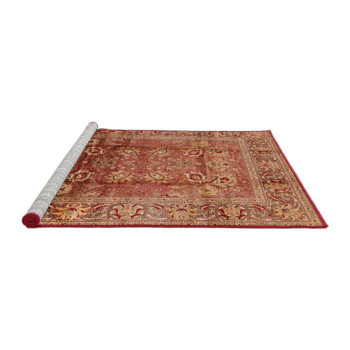 Sideview of Machine Washable Industrial Modern Red Rug, wshurb3208