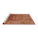 Sideview of Machine Washable Industrial Modern Red Rug, wshurb3208