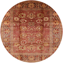 Round Machine Washable Industrial Modern Red Rug, wshurb3208