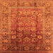 Square Oriental Orange Industrial Rug, urb3208org